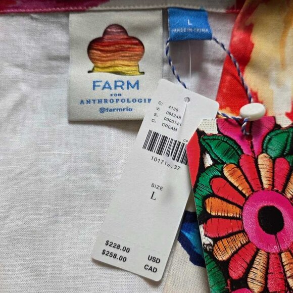 New L Farm Rio x Anthropologie scalloped shirt dress - Picture 8 of 11